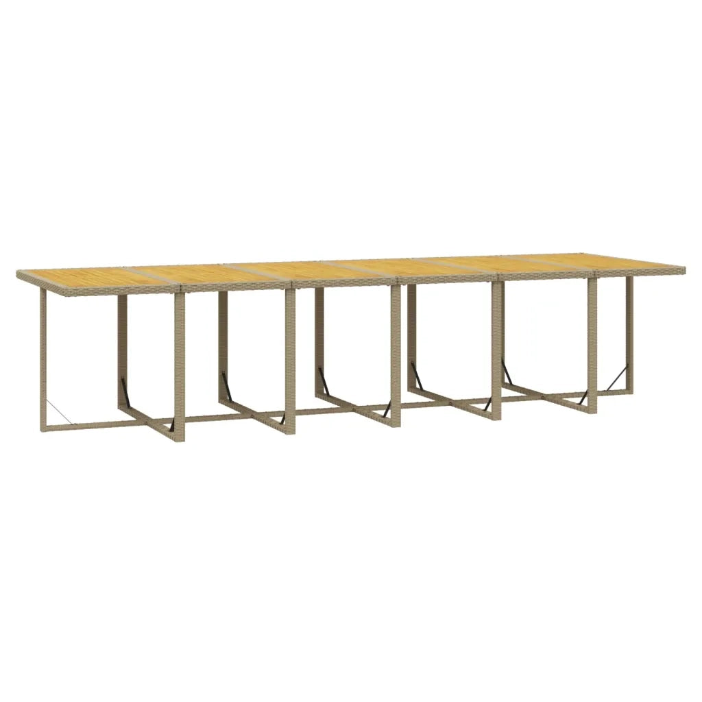 Set da Pranzo per Giardino 13pz con Cuscini in Polyrattan Beige cod mxl 38610