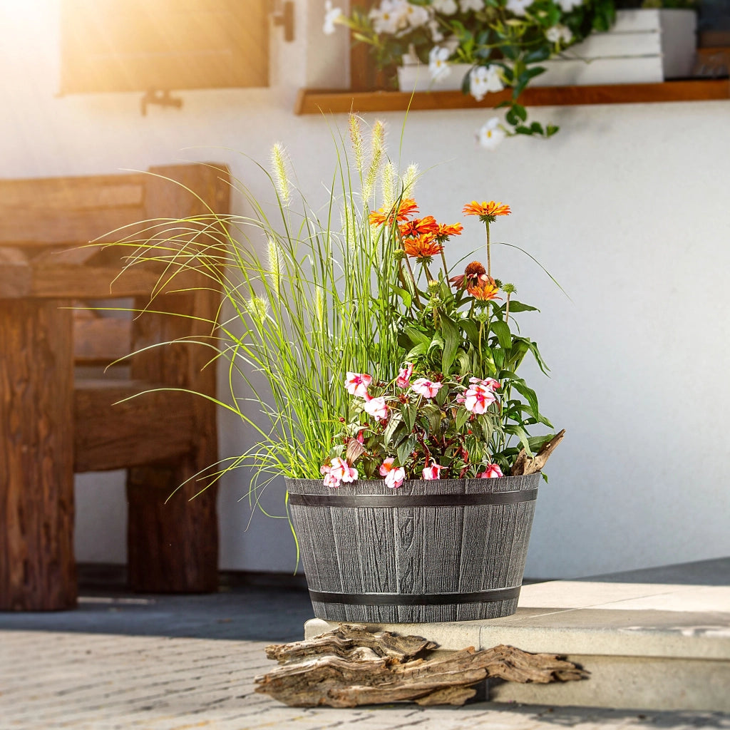 Vaso da fiori KADAX, vaso da giardino rotondo in plastica, 30 cm