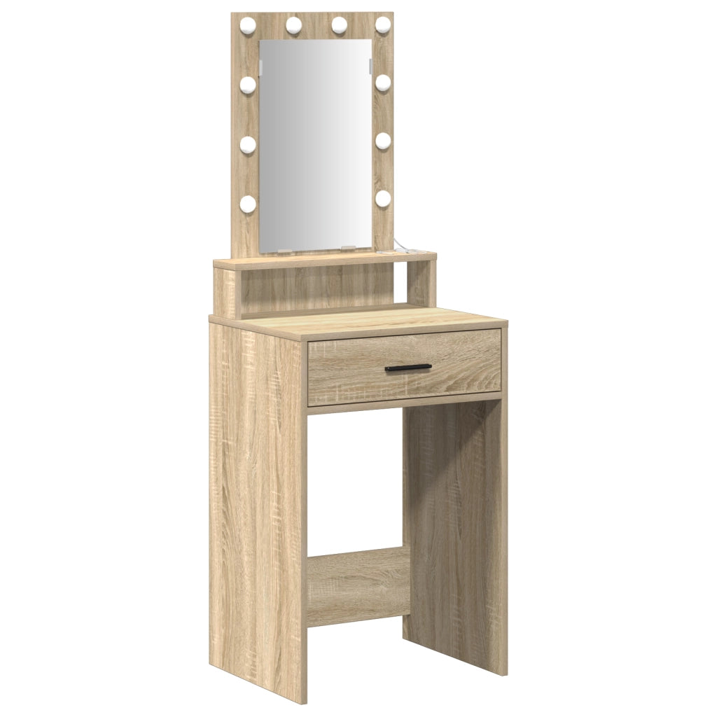 Toeletta con luci LED - Rovere di Sonoma - 50x41x140 cm