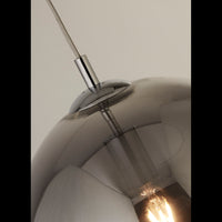 Sospensione Contemporanea Balls Acciaio Cromo Vetro Fumè 1 Luce E27