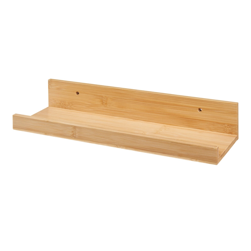 set Gildeskål di 3 Mensole da Muro Piani con Bordi Anticaduta - Bambù Naturale [en.casa]
