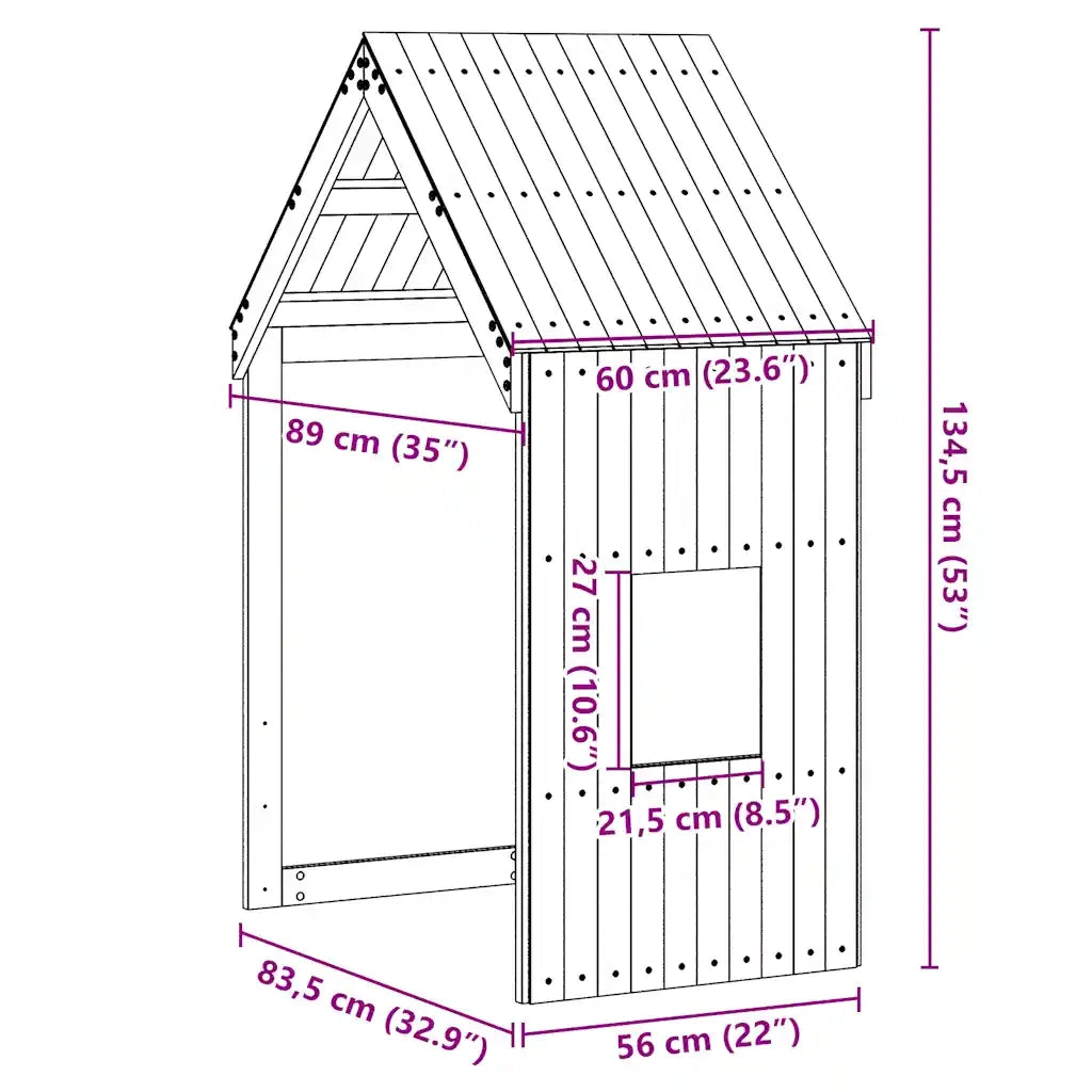 Tetto per Letto Bambini Bianco 60x89x134,5 Legno Massello Pino 846886