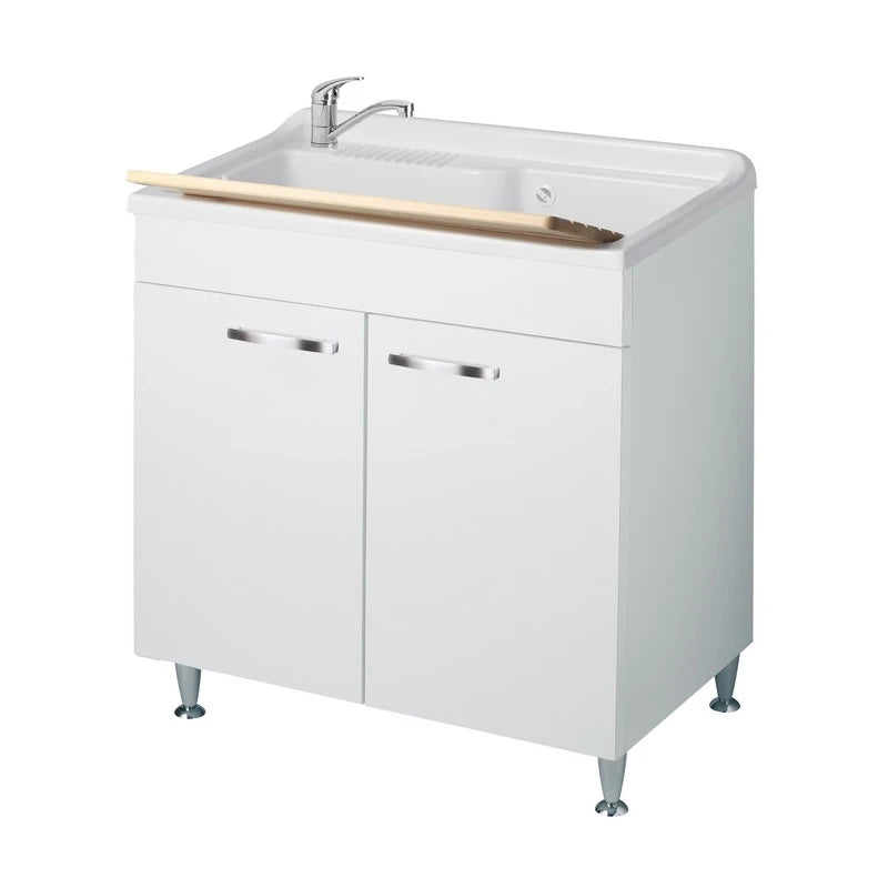 Lavatoio 80x50 tutta vasca a due ante con cestello - serie Classica