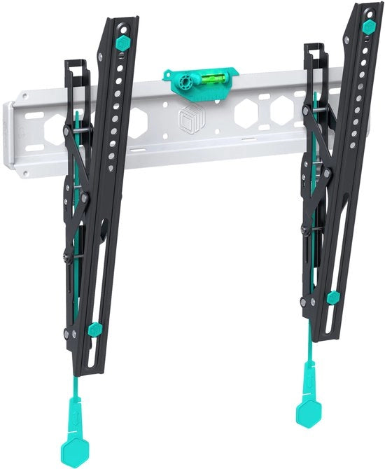 Braccio di supporto per TV regolabile per schermi da 32 a 70 pollici fino a 60 kg, supporto per TV ultradisegno piano fino a VESA 400x400, supporto per TV universale muro/TV supporto per muro nero e bianco TM5-BW