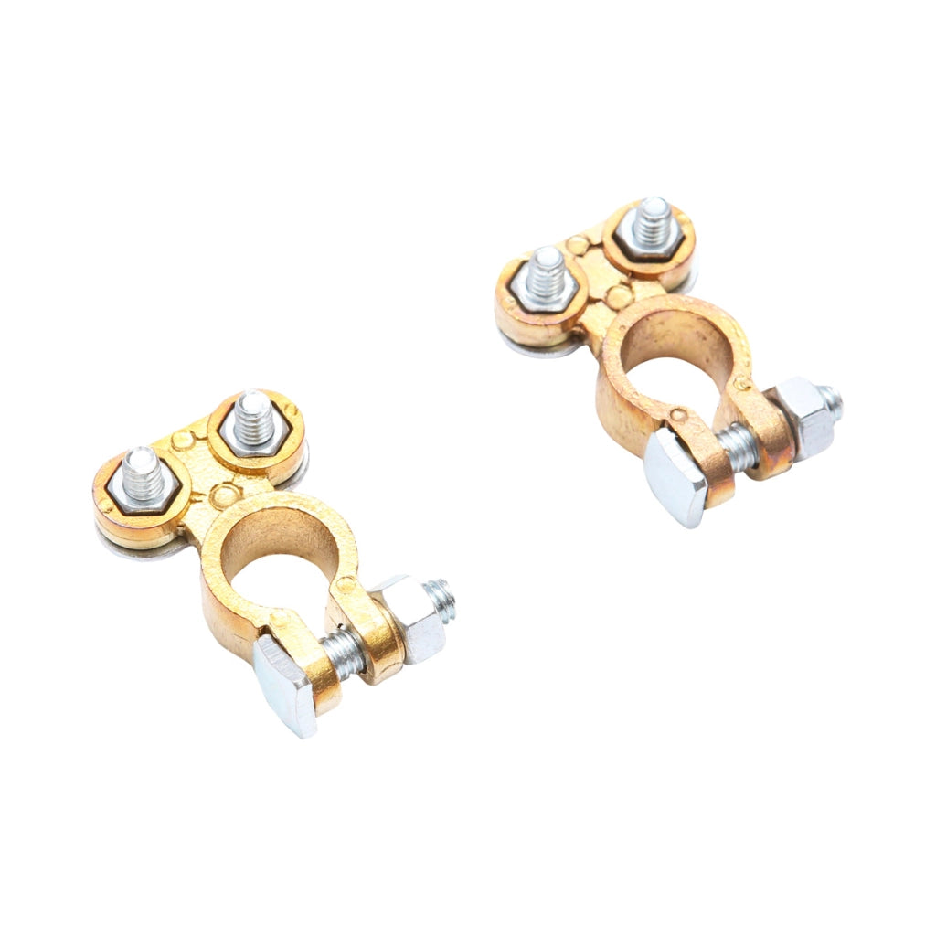 Set di terminali per batteria in bronzo con morsetto a vite Breckner Germany