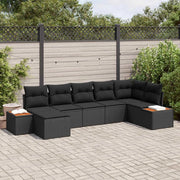 Set Divano da Giardino con cuscino 8 pcs Nero Polyrattan 3356798