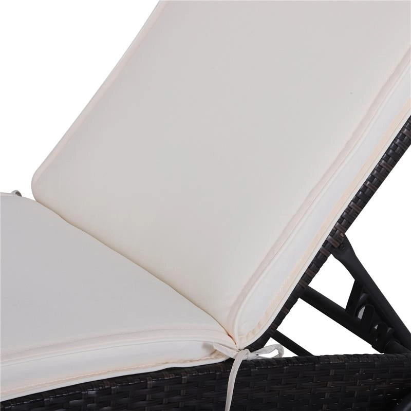 CUSCINO PER LETTINO PRENDISOLE DA GIARDINO 198 X 53 X 5 CM BIANCO CREMA