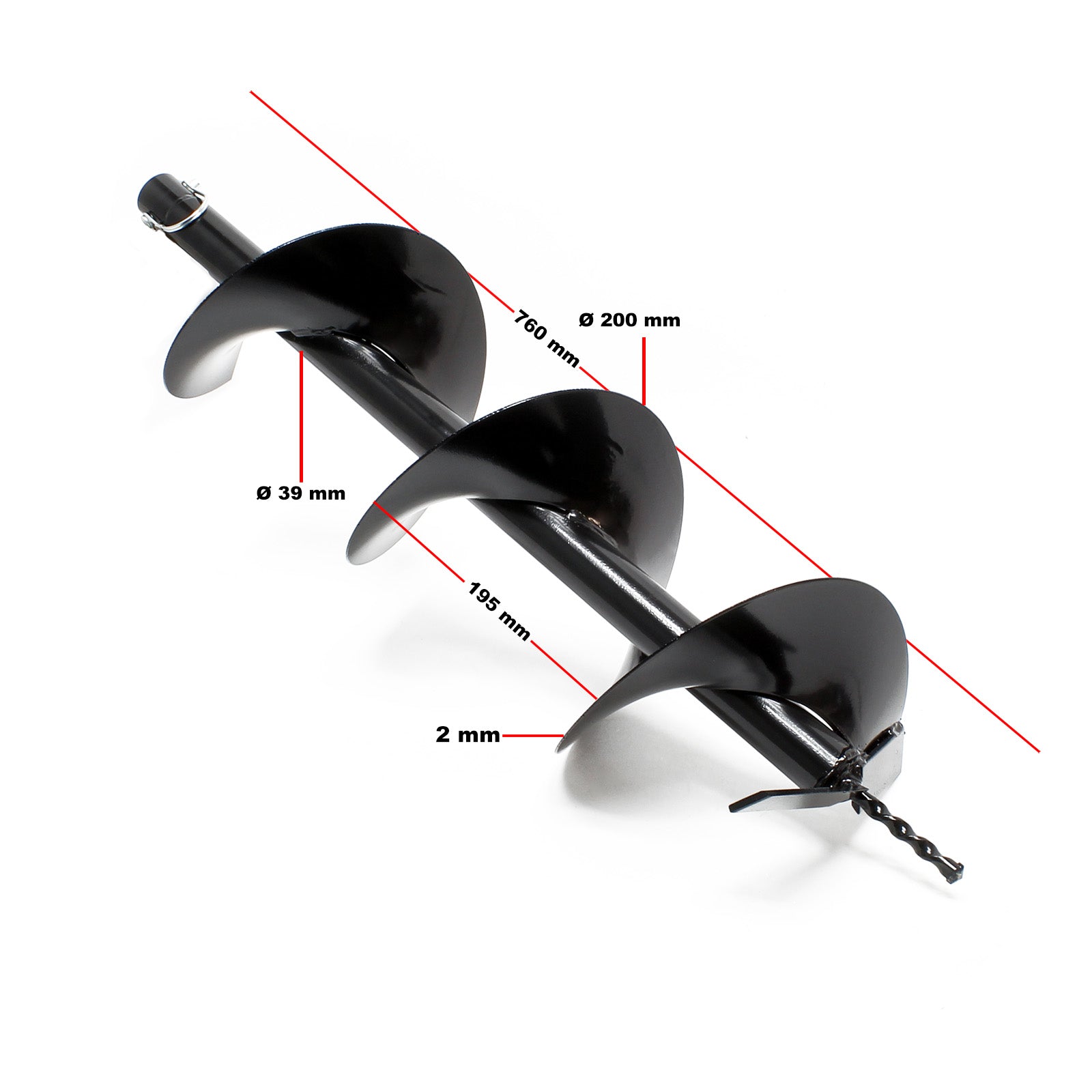 Punta elicoidale per trivella in ghisa 200mm coclea di ricambio per mototrivella