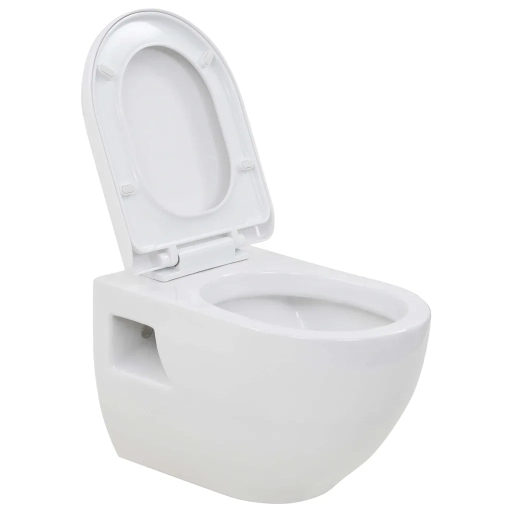 WC Sospeso in Ceramica Bianca