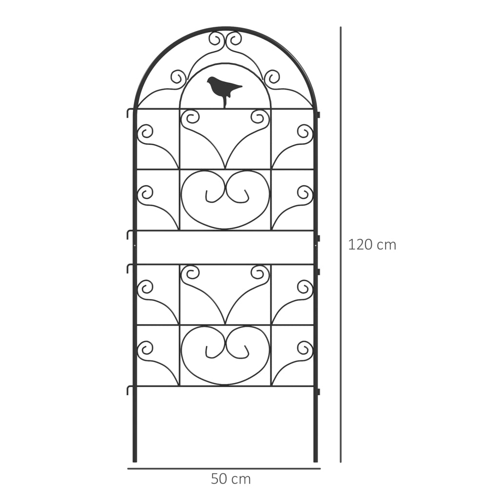 SPALLIERA Set da 2 pezzi 50x120 cm Metallo Nero