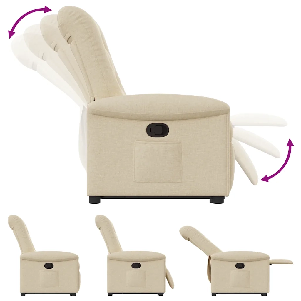 Poltrona Alzapersona Reclinabile Crema in Tessuto 3303262