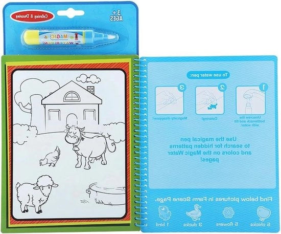 Taccuino di disegno con acqua magica rinnovabile per bambini (animale) - socialme-EU - giocattoli educativi