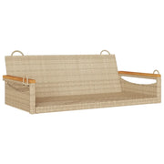 Panca da Giardino | Panchina a Dondolo Beige 109x62x40 cm in Polyrattan