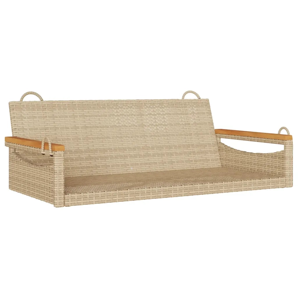 Panca da Giardino | Panchina a Dondolo Beige 109x62x40 cm in Polyrattan