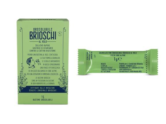 BRIOSCHI OROSOLUBILI DIGESTIVO RINFRESCANTE SENZA ACQUA GRANULATO CHE SI SCIOGLIE IN BOCCA GUSTO ERBE ALPINE 15 BUSTINE