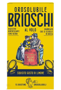 BRIOSCHI OROSOLUBILI DIGESTIVO RINFRESCANTE SENZA ACQUA GRANULATO SI SCIOGLIE IN BOCCA GUSTO LIMONE 15 BUSTINE