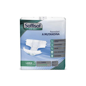 SOFFISOF PANNOLONI A MUTANDINA AIR DRY TAGLIA L 15 PZ ASSORBENZA SUPER
