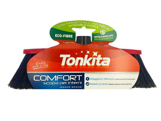 TONKITA SCOPA CONFORT CON PARACOLPI E MANICO ALLUNGABILE SETOLE RICICLATE  PER INTERNI