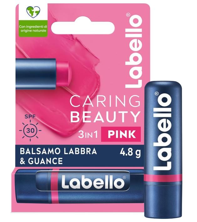 LABELLO BALSAMO LABBRA E GUANCE 3 IN 1 CON INGREDIENTI DI ORIGINE NATURALE COLORE ROSA