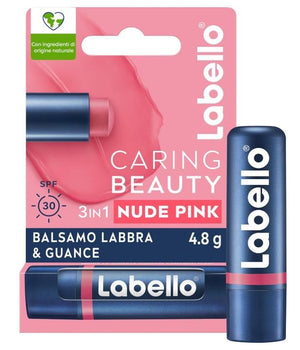 LABELLO BALSAMO LABBRA E GUANCE 3 IN 1 CON INGREDIENTI DI ORIGINE NATURALE COLORE NUDE ROSA