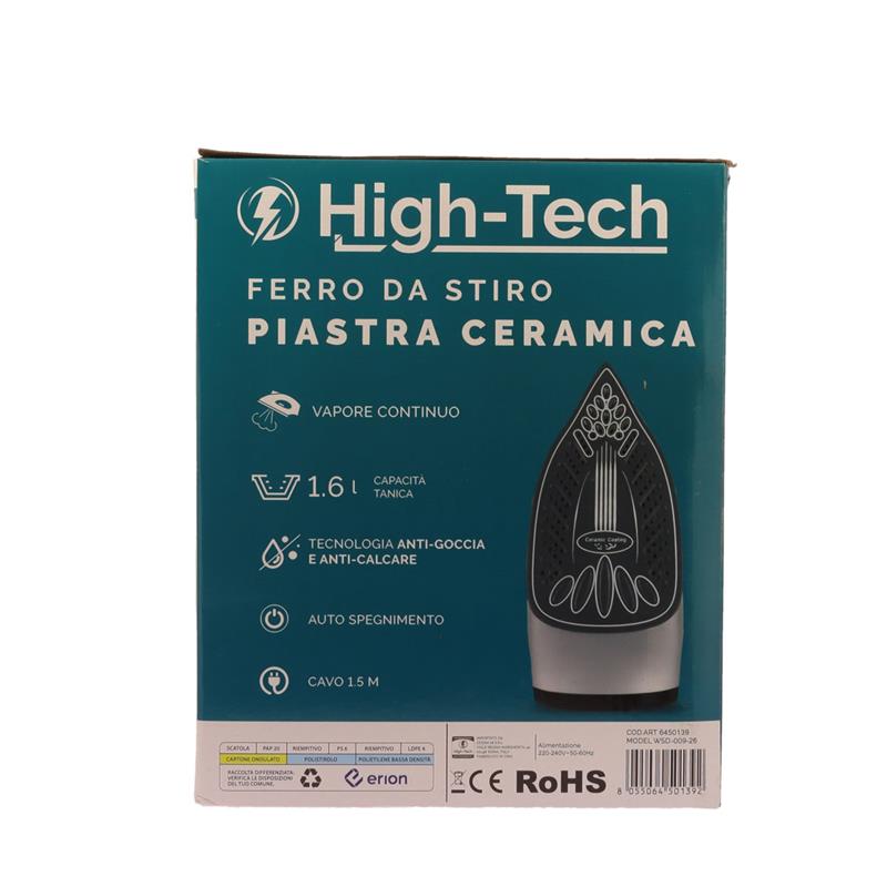 HIGH-TECH FERRO DA STIRO A CALDAIA  2400-2800W CON CALDAIA 1,6LT