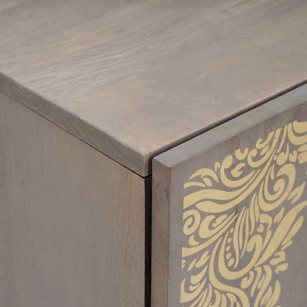 Mobiletto lavabo moderno e compatto 62 x 33 x 58 cm con pratico spazio di archiviazione stile elegante legno massello di mango grigio 02_0057887