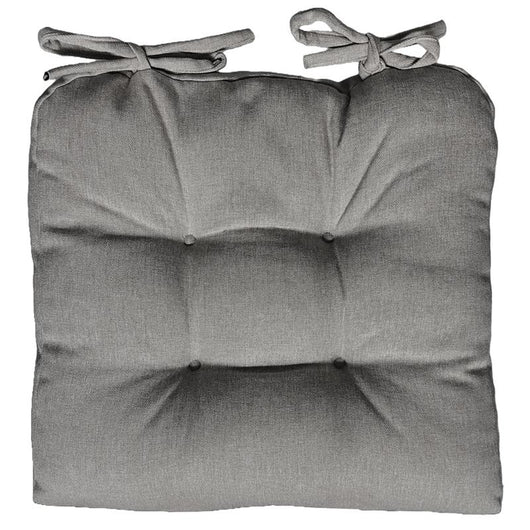 SET 2 CUSCINI DA SEDUTA COLORE GRIGIO 38X38X8 CM IMBOTTITURA MORBIDA PROVVISTI DI LACCI LAVABILI A 30°