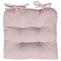 SET 2 CUSCINI DA SEDUTA COLORE ROSA 38X38X8 CM IMBOTTITURA MORBIDA PROVVISTI DI LACCI LAVABILI A 30°