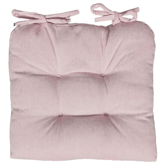 SET 2 CUSCINI DA SEDUTA COLORE ROSA 38X38X8 CM IMBOTTITURA MORBIDA PROVVISTI DI LACCI LAVABILI A 30°