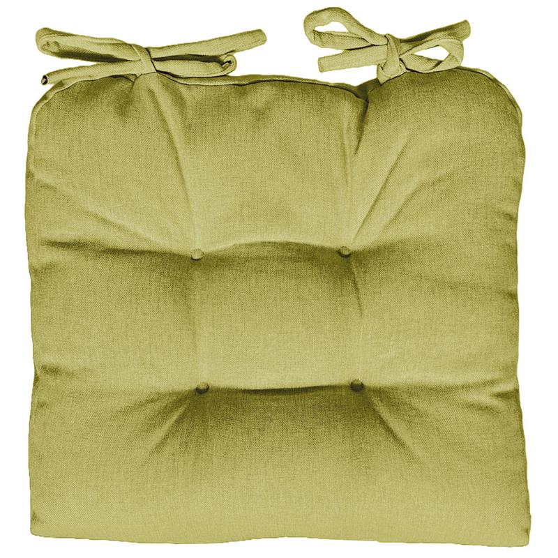 SET 2 CUSCINI DA SEDUTA COLORE VERDE 38X38X8 CM IMBOTTITURA MORBIDA PROVVISTI DI LACCI LAVABILI A 30°