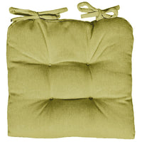 SET 2 CUSCINI DA SEDUTA COLORE VERDE 38X38X8 CM IMBOTTITURA MORBIDA PROVVISTI DI LACCI LAVABILI A 30°