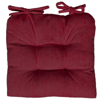 SET 2 CUSCINI DA SEDUTA COLORE ROSSO 38X38X8 CM IMBOTTITURA MORBIDA PROVVISTI DI LACCI LAVABILI A 30°