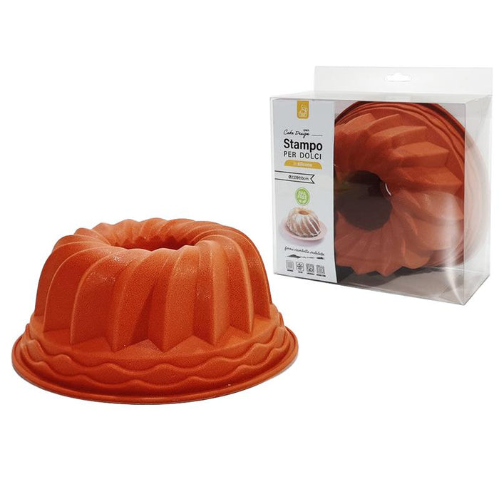 STAMPO IN SILICONE A FORMA ONDULATA DIAMETRO 23 CM ALTEZZA 10 CM PER DOLCI PER PASTICCERIA
