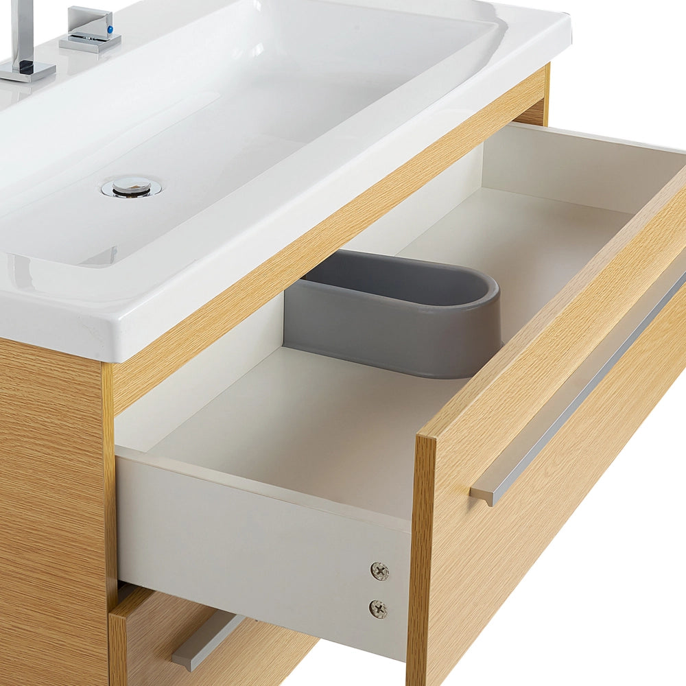 Mobiletto Lavabo colore Beige e Argento a 2 Cassetti con Specchio in stile Moderno contemporaneo