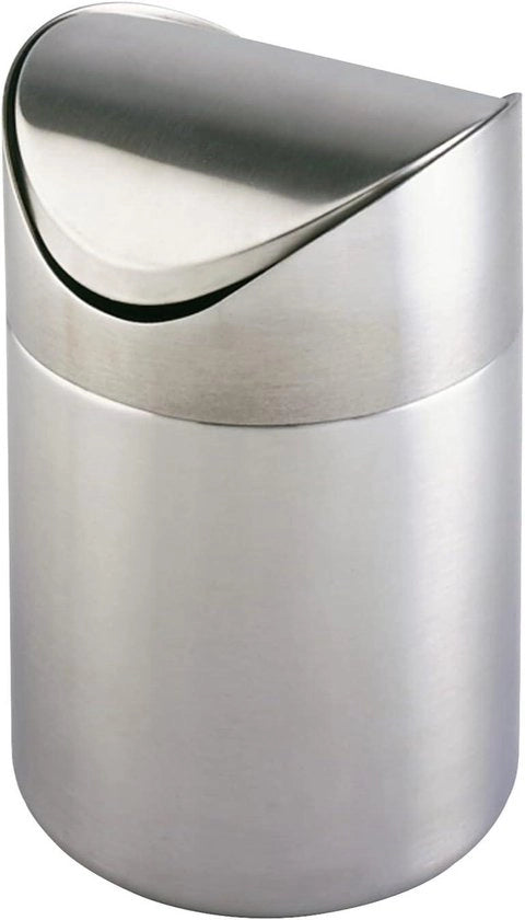 Emme da bagno in acciaio inox 3l con coperchio oscillante Ø 16 cm x 235 cm argento opacido, ideale per bagno e cucina
