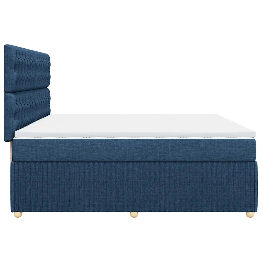Giroletto a Molle con Materasso Blu 200x200 cm in Tessuto