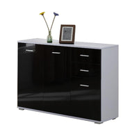 MOBILETTO CONSOLLE CON ANTE E CASSETTI 106 X 76 X 35 CM NERO LUCIDO