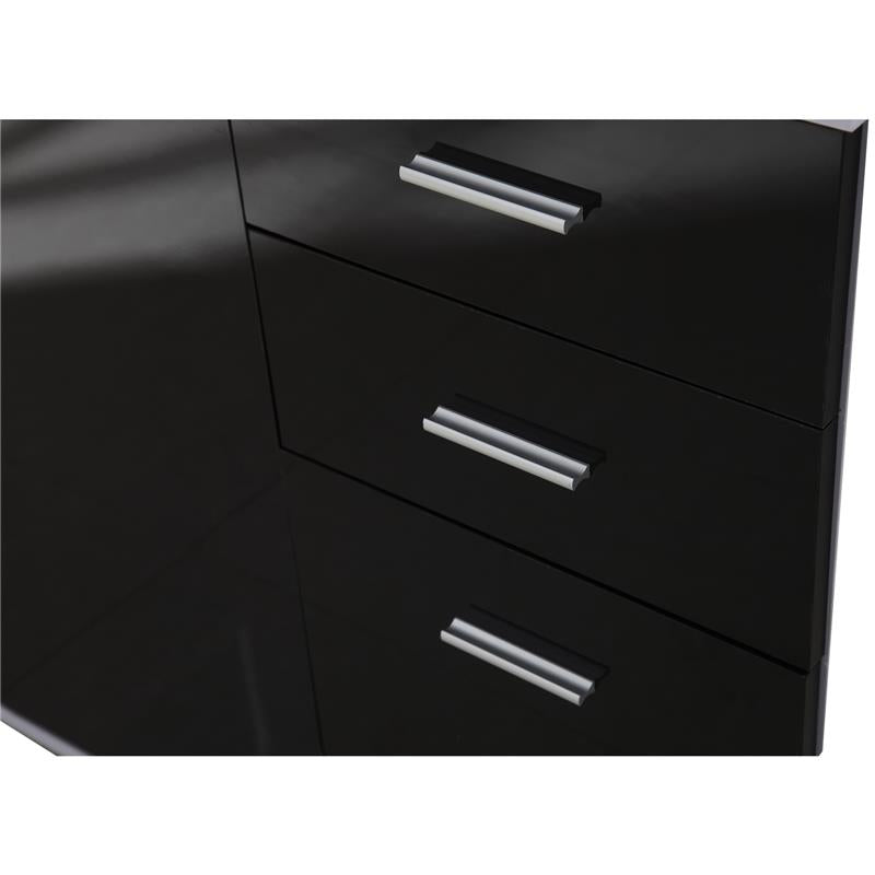 MOBILETTO CONSOLLE CON ANTE E CASSETTI 106 X 76 X 35 CM NERO LUCIDO