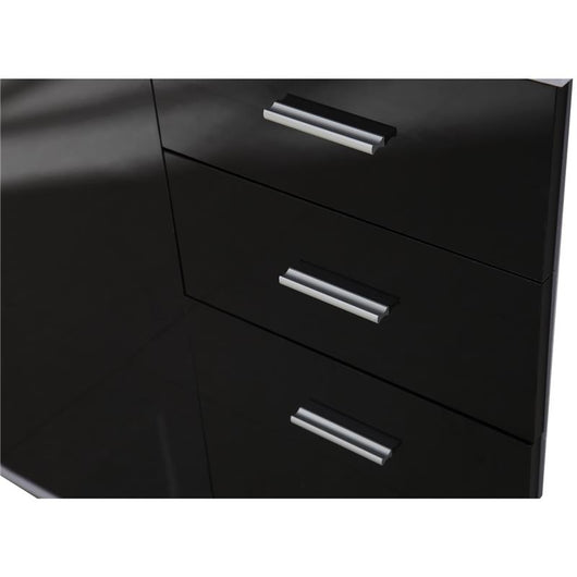 MOBILETTO CONSOLLE CON ANTE E CASSETTI 106 X 76 X 35 CM NERO LUCIDO