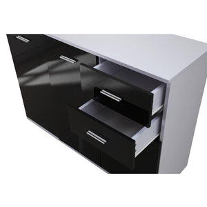 MOBILETTO CONSOLLE CON ANTE E CASSETTI 106 X 76 X 35 CM NERO LUCIDO