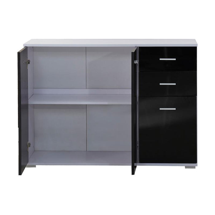 MOBILETTO CONSOLLE CON ANTE E CASSETTI 106 X 76 X 35 CM NERO LUCIDO