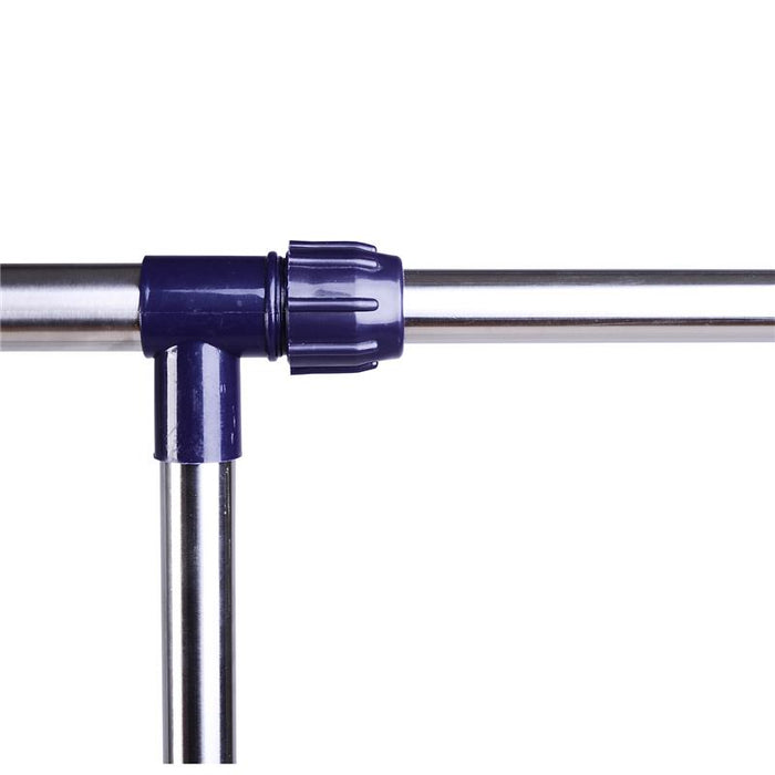 STENDER APPENDIABITI LARGHEZZA E ALTEZZA REGOLABILI CON RUOTE IN ACCIAIO INOX