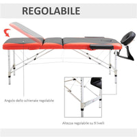 LETTINO MASSAGGI PORTATILE PIEGHEVOLE E PROFESSIONALE IN ALLUMINIO