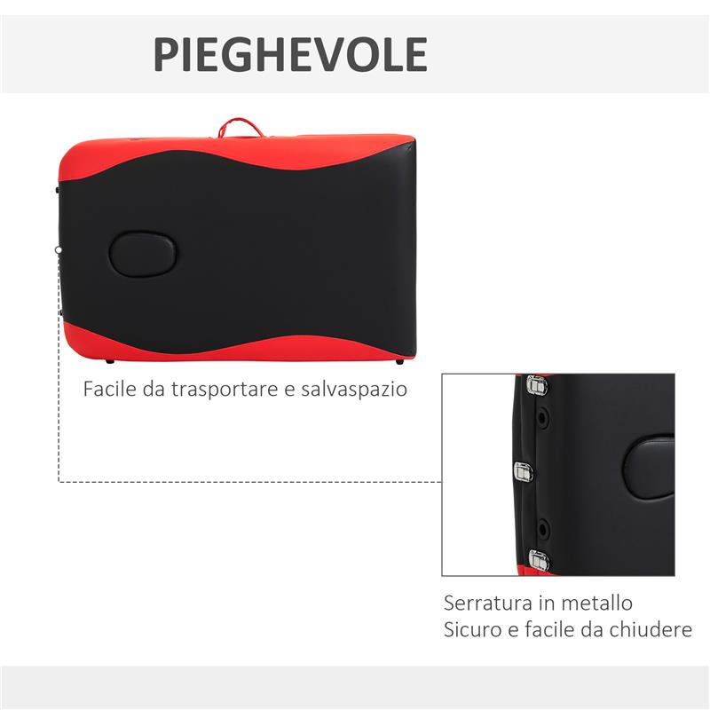 LETTINO MASSAGGI PORTATILE PIEGHEVOLE E PROFESSIONALE IN ALLUMINIO