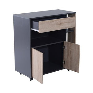 MOBILETTO AUSILIARIO DA CUCINA MULTIUSO IN LEGNO CON RUOTE 80 X 39 X 86.5 CM