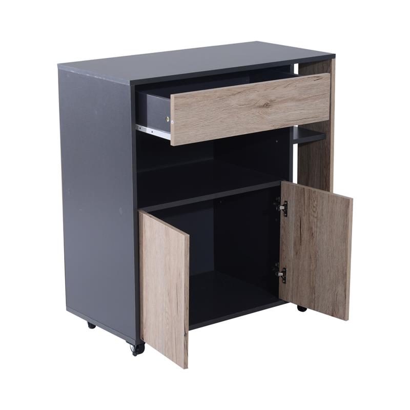 MOBILETTO AUSILIARIO DA CUCINA MULTIUSO IN LEGNO CON RUOTE 80 X 39 X 86.5 CM
