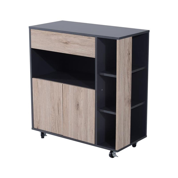 MOBILETTO AUSILIARIO DA CUCINA MULTIUSO IN LEGNO CON RUOTE 80 X 39 X 86.5 CM