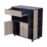 MOBILETTO AUSILIARIO DA CUCINA MULTIUSO IN LEGNO CON RUOTE 80 X 39 X 86.5 CM