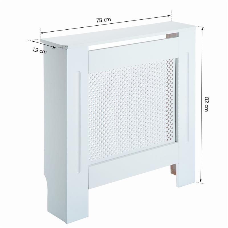 COPRITERMOSIFONE IN LEGNO A GRIGLIA BIANCO, 78X82X19CM