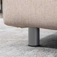 DIVANO LETTO 2 POSTI LETTO 1 PIAZZA ½ IN ACCIAIO E TESSUTO CON 4 CUSCINI CREMA